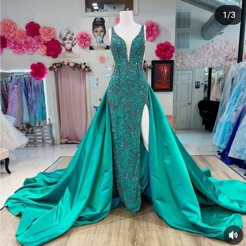 Green Jovani Couture Evening Gown